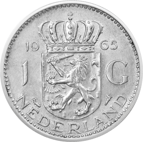 1 гулден Юлиана (1954-1968) Нидерландия Сребърна монета (2)