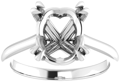 Sužadėtuvių Žiedas „Double Claw-Prong“ 14k white gold Oval 11mm x 9mm (3)