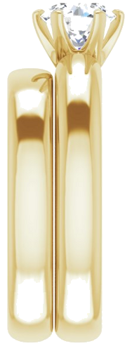 Sužadėtuvių Žiedas „Solitaire“ 585 Geltonojo Aukso Round 6mm (9)