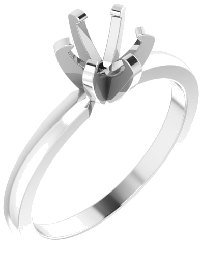 14K White 5.7-6 mm Round Solitaire Engagement Ring Mounting (1)
