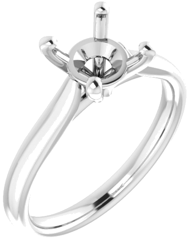 14K X1 White 7.4 mm Round Engagement Ring Mounting (1)