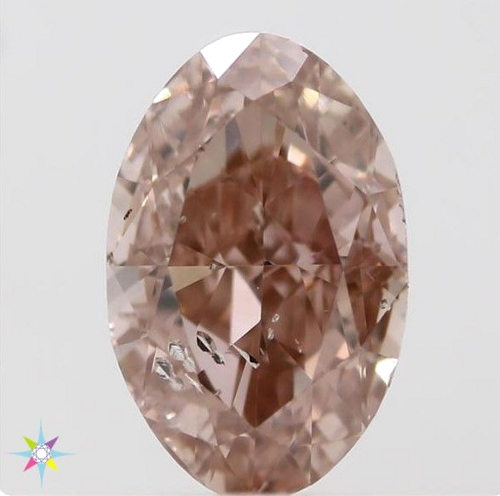 0.51 carat Fancy Brownish Orangey Pink-SI2 Natūralus Oval Deimantas (1)