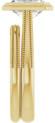 14K Yellow 8x6 mm Emerald Solitaire Engagement Ring Mounting (9)