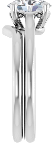 14K White 8x6 mm Oval Solitaire Engagement Ring Mounting (9)