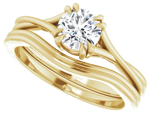 14K Yellow 5.5 mm Round Solitaire Engagement Ring Mounting (10)