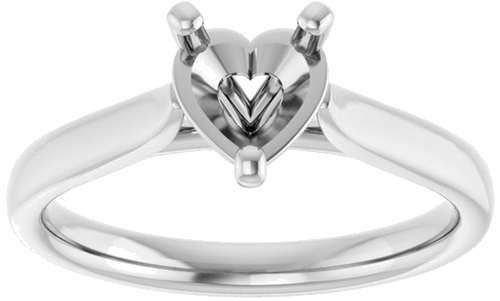 14K White 6x6 mm Heart Engagement Ring Mounting (3)