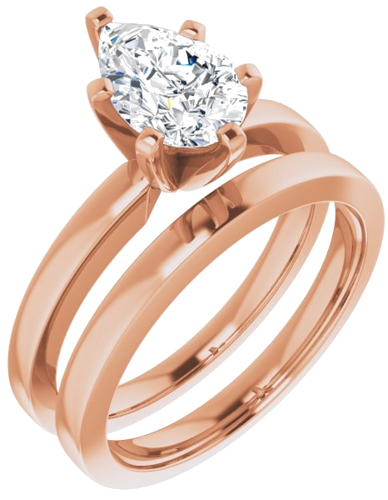 14K Rose 9x6 mm Pear Solitaire Engagement Ring Mounting (6)