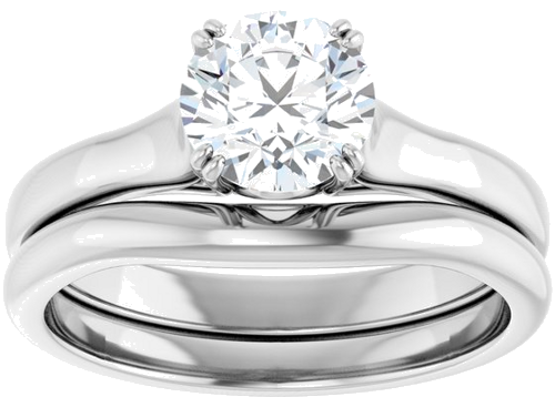 Sužadėtuvių Žiedas „Solitaire“ 14k white gold Round 6.5mm (8)