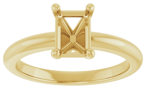Sužadėtuvių Žiedas 14k yellow gold Emerald 7mm x 5mm (3)