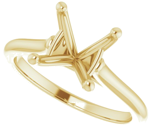 14K Yellow 9 mm Round Solitaire Engagement Ring Mounting (5)