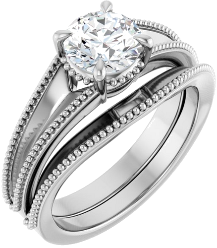 Sužadėtuvių Žiedas „Claw-Prong Solitaire“ 14k white gold Round 6.5mm (6)