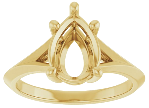 Sužadėtuvių Žiedas „Solitaire Split Shank“ 14k yellow gold Pear 10mm x 7mm (3)