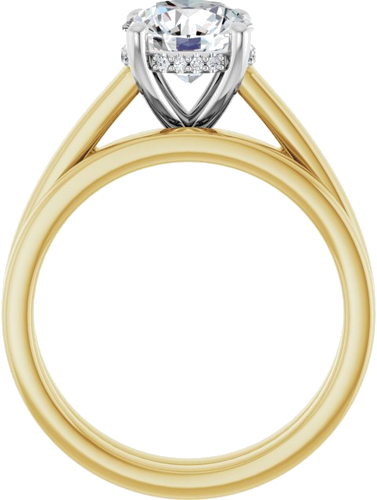 Sužadėtuvių Žiedas „Hidden Halo-Style“ 14k yellow/white gold Round 7.4mm (7)