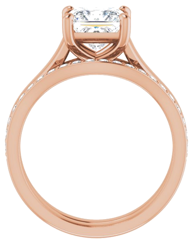 14K Rose 6.5 mm Square Solitaire Engagement Ring Mounting (7)