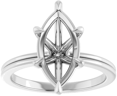 Sužadėtuvių Žiedas „Claw-Prong Solitaire“ 14k white gold Marquise 14mm x 7mm (3)