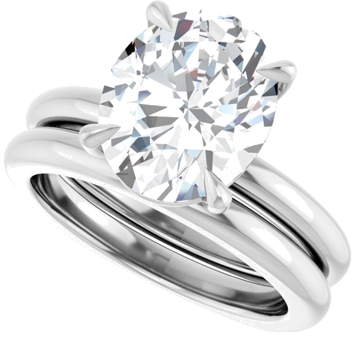 Sužadėtuvių Žiedas „Claw-Prong Euro Shank“ 14k white gold Oval 11mm x 9mm (10)