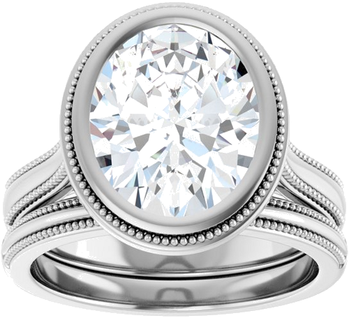 14K White 11x9 mm Oval Solitaire Engagement Ring Mounting (7)