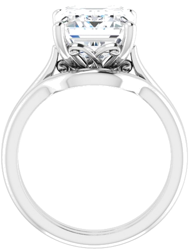 Sužadėtuvių Žiedas „Solitaire“ 14k white gold Emerald 11mm x 9mm (7)