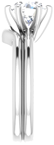 Sužadėtuvių Žiedas „Solitaire“ 10k white gold Round 7.4mm (9)