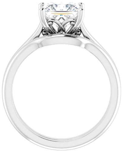 Platinum 6.5 mm Square Solitaire Engagement Ring Mounting (7)