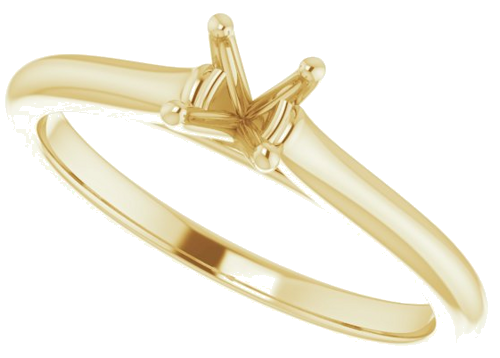 14K Yellow 4.4 mm Round Solitaire Engagement Ring Mounting (5)