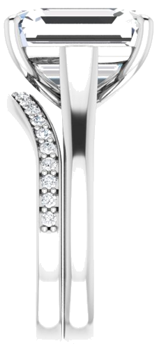 Sužadėtuvių Žiedas „Solitaire“ 585 Baltojo Aukso Emerald 12mm x 10mm (9)