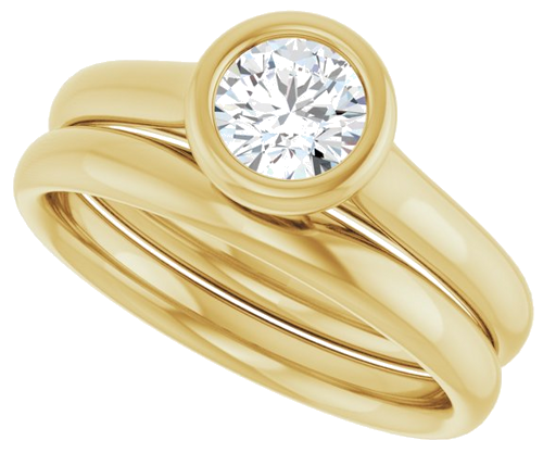 Sužadėtuvių Žiedas „Bezel-Set Solitaire“ 10k yellow gold Round 5.2mm (10)