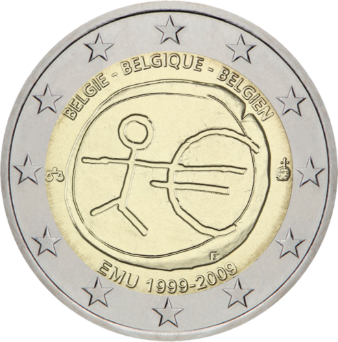 2009 Belgija EMU 2 eurų moneta (1)