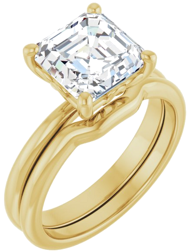 Sužadėtuvių Žiedas 14k yellow gold Asscher 8mm (6)