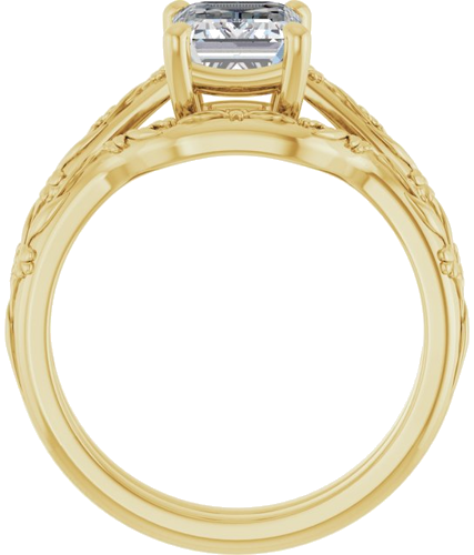 Sužadėtuvių Žiedas „Solitaire“ 14k yellow gold Emerald 8mm x 6mm (7)