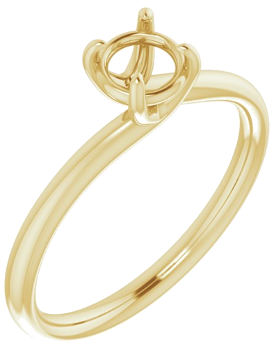 14K Yellow 5.2 mm Round Engagement Ring Mounting (1)