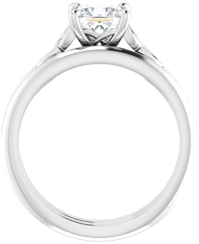 Sužadėtuvių Žiedas „Solitaire Celtic-Inspired“ 14k white gold Square 5.5mm (7)