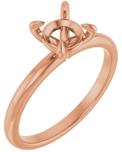 10K Rose  6.5 mm Round Solitaire Engagement Ring Mounting (1)