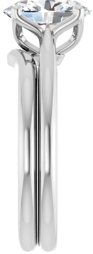 Sužadėtuvių Žiedas „Solitaire“ 585 Baltojo Aukso Oval 9mm x 7mm (9)