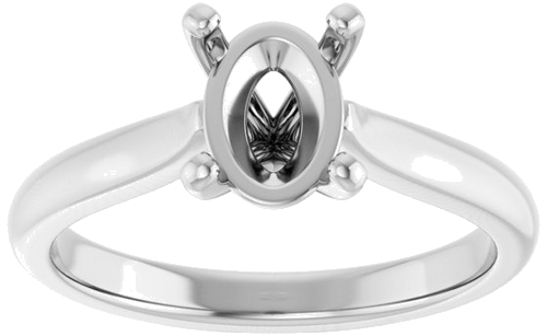 Sužadėtuvių Žiedas 14k white gold Oval 8mm x 6mm (3)