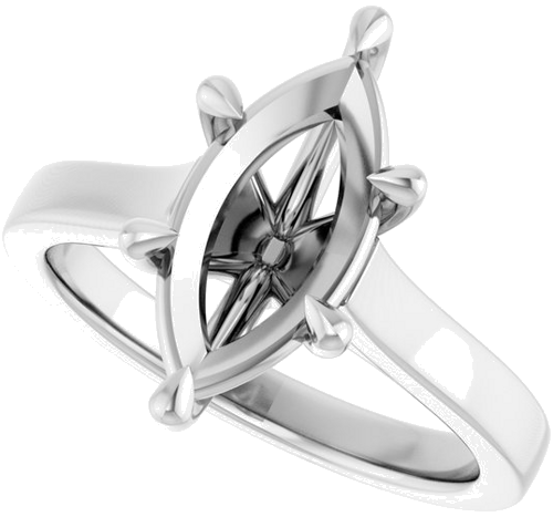 Sužadėtuvių Žiedas „Claw-Prong“ 14k white gold Marquise 13mm x 6.5mm (5)