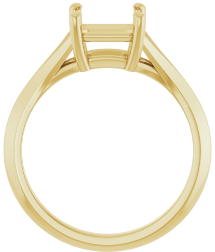 Sužadėtuvių Žiedas „Solitaire Split Shank“ 14k yellow gold Asscher 7mm (2)