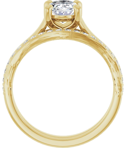 Sužadėtuvių Žiedas „Solitaire“ 585 Geltonojo Aukso Oval 8mm x 6mm (7)