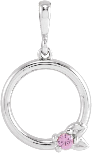 14K White 1-Stone Family Leaf Pendant Mounting (3)