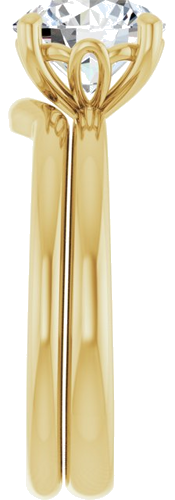 Sužadėtuvių Žiedas „Solitaire“ 585 Geltonojo Aukso Round 8mm (9)