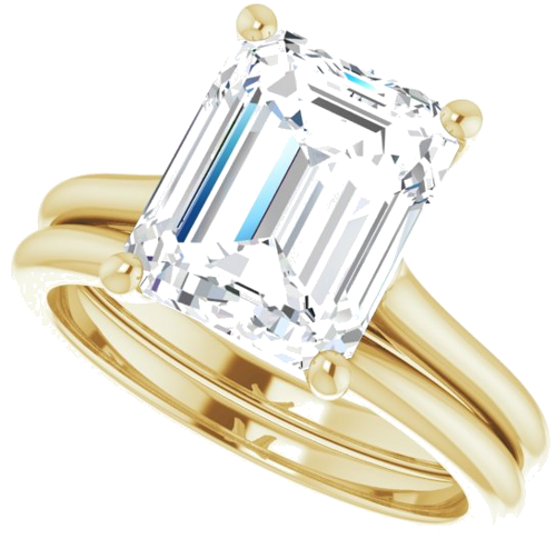 14K Yellow 10x8 mm Emerald Solitaire Engagement Ring Mounting (10)