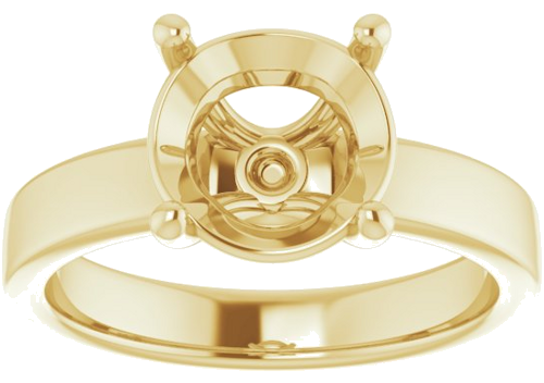 14K Yellow 9 mm Round Solitaire Engagement Ring Mounting (3)
