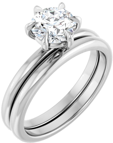 14K White 6.5 mm Round Solitaire Engagement Ring Mounting (6)