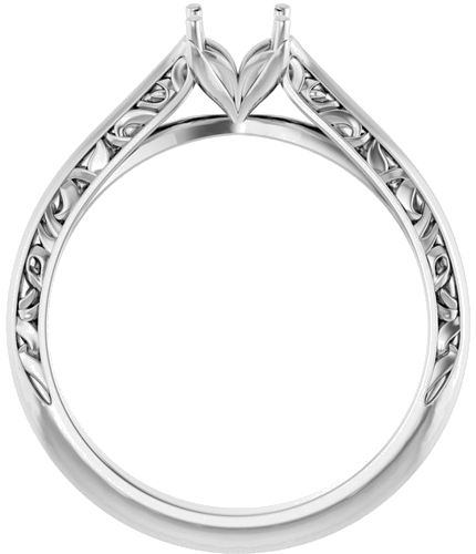 Sužadėtuvių Žiedas „Solitaire Sculptural“ 14k white gold Round 5.2mm (2)