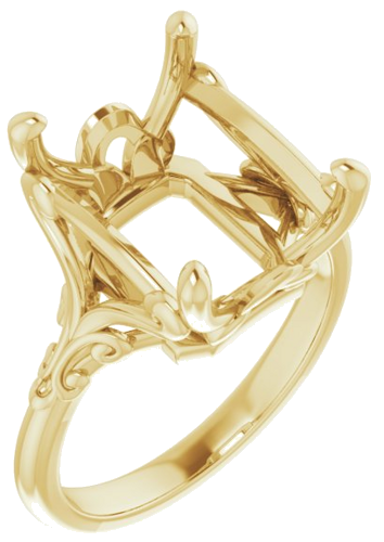 Sužadėtuvių Žiedas „Solitaire“ 14k yellow gold Emerald 12mm x 10mm (1)