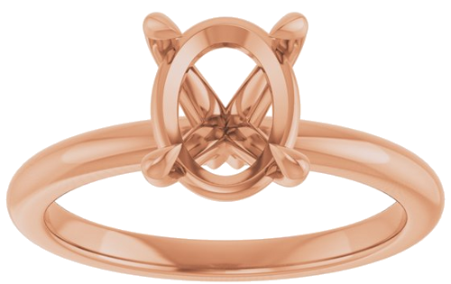 Sužadėtuvių Žiedas „Claw-Prong“ 14k rose gold Oval 9mm x 7mm (3)