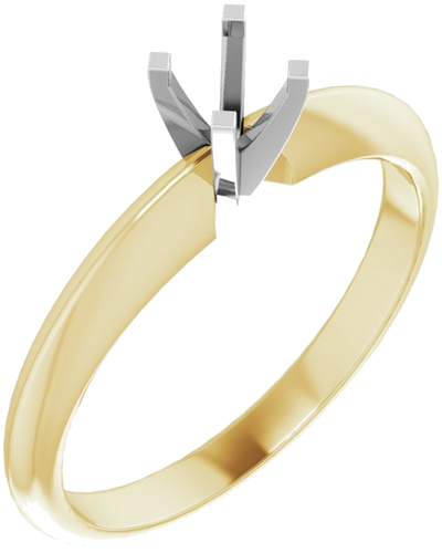 Sužadėtuvių Žiedas „Light Solitaire“ 585 Baltojo Ir Geltonojo Aukso Round 4mm x 4.1mm (1)