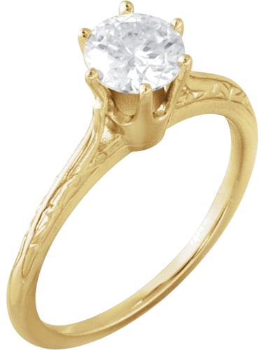 14K Yellow 5.8 mm Round Engagement Ring Mounting (3)