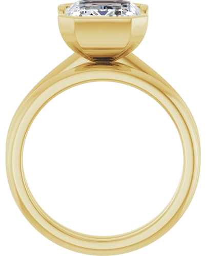Sužadėtuvių Žiedas „Half-Bezel“ 14k yellow gold Emerald 10mm x 8mm (7)