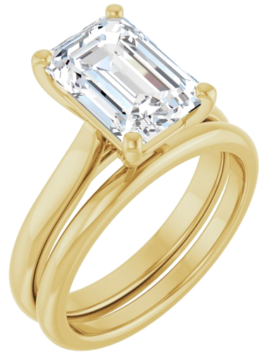 Sužadėtuvių Žiedas 14k yellow gold Emerald 10mm x 7mm (6)